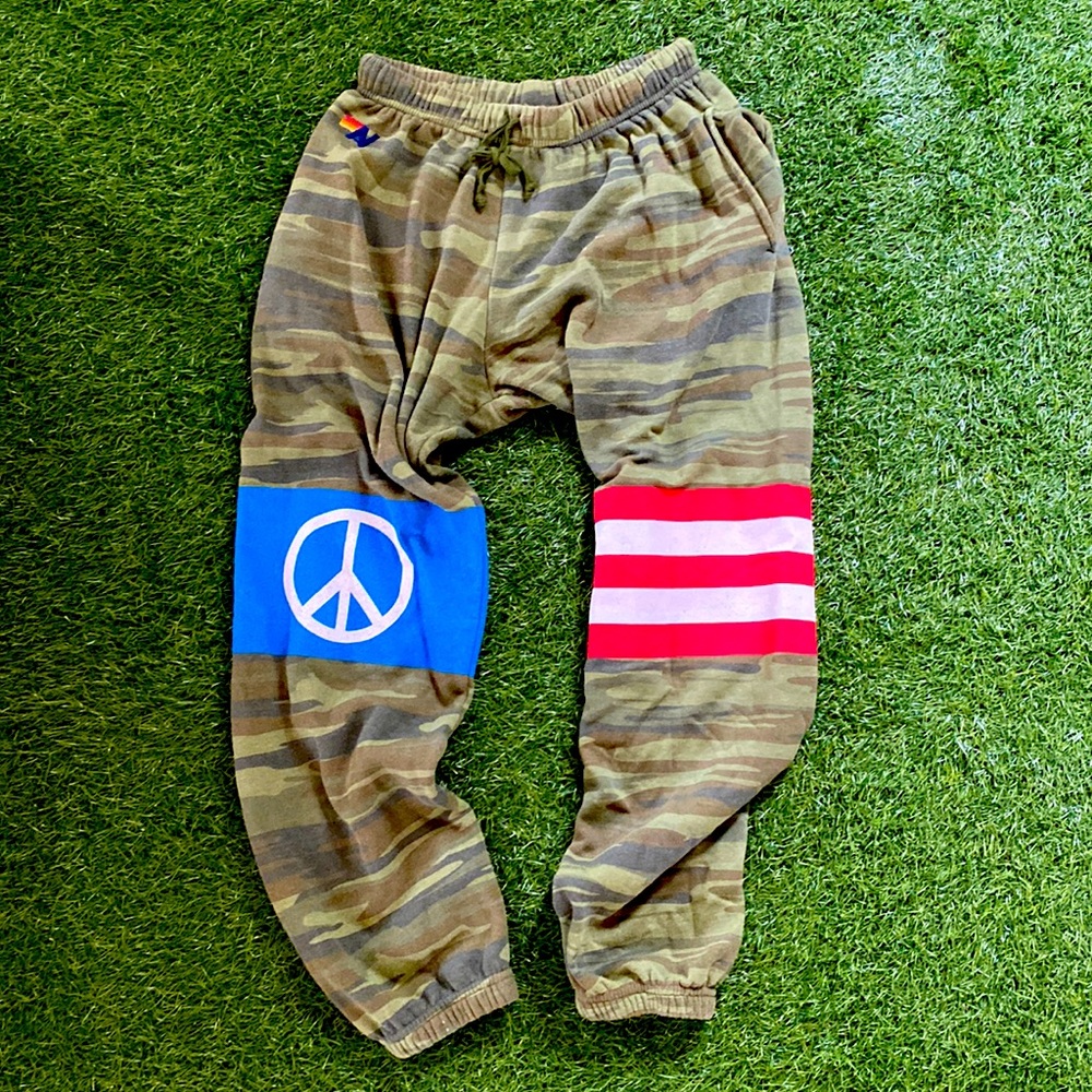 Aviator Nation Peace/America Sweatpants - Camo